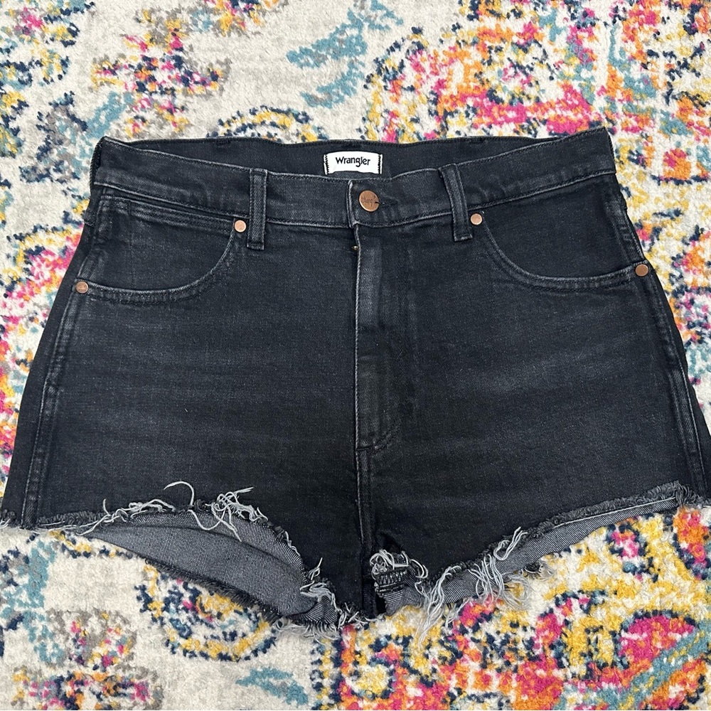 Wrangler Black Denim Cutoff Shorts